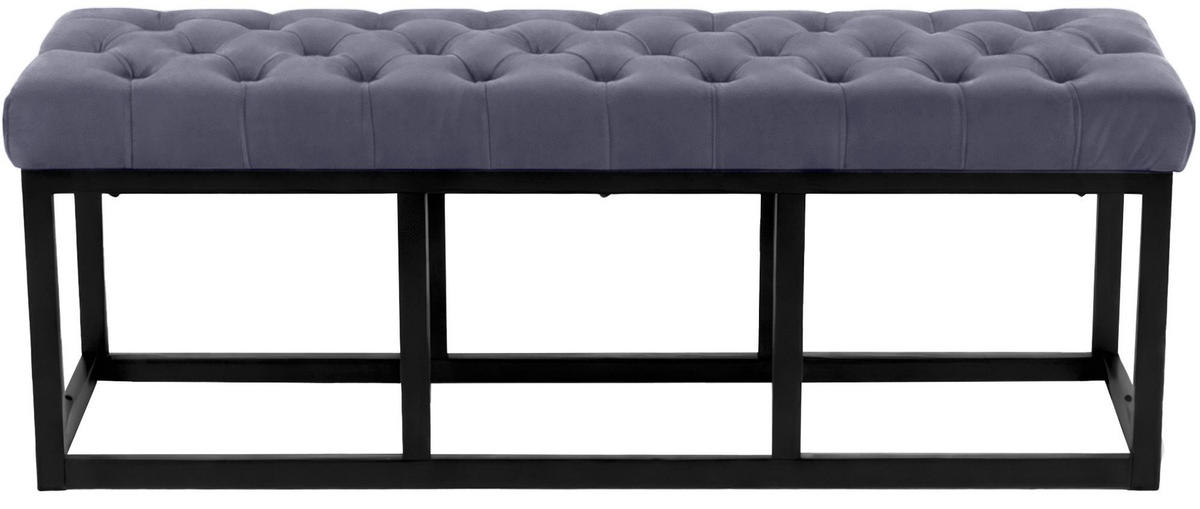 SITZBANK Merida Samt Grau - Grau, Textil (120/42/37cm) - DELUKE