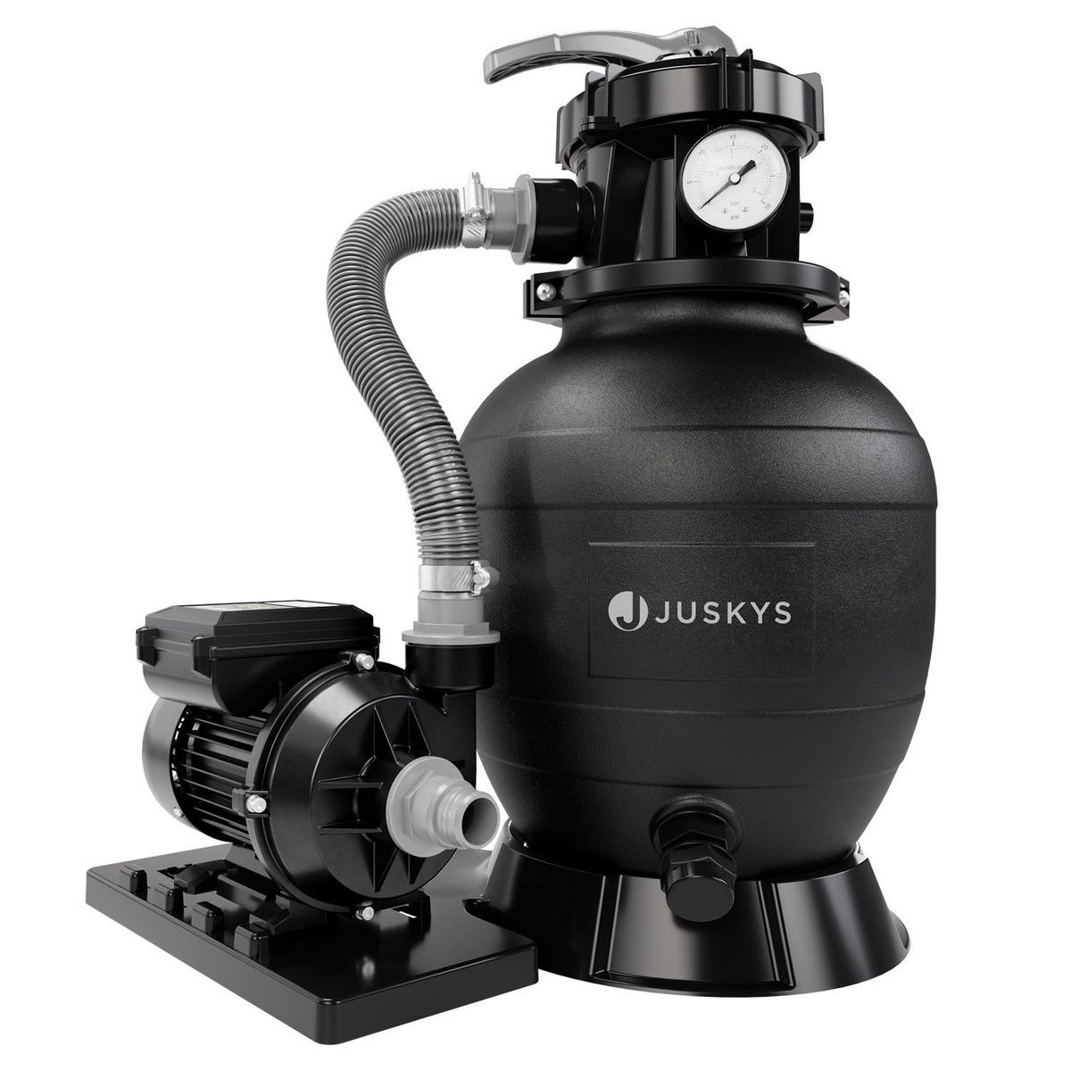 SANDFILTERANLAGE 250W inkl. Timer - Schwarz, Kunststoff (33/41.5/52cm) - Juskys