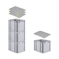 EUROBOX 4x Nextgen Economy Mit Auflagedeckel Grau/Gelb Griffe Geschlossen 30 Liter - Gelb, Kunststoff (30/32/40cm) - PROREGAL