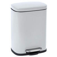 BADEZIMMERKORB mit Pedal Easy Close 5 l 21,5/19/29,5 cm - Weiß, Metall (19/29.5/21.5cm) - Wenko