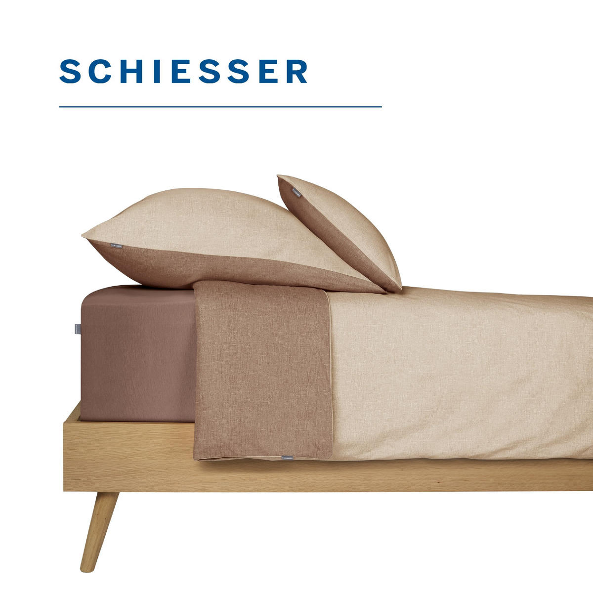 SPANNBETTLAKEN Elli 97 % Baumwolle, 3 % Elasthan 150x200 cm Braun - Braun, Textil (150/200cm) - SCHIESSER