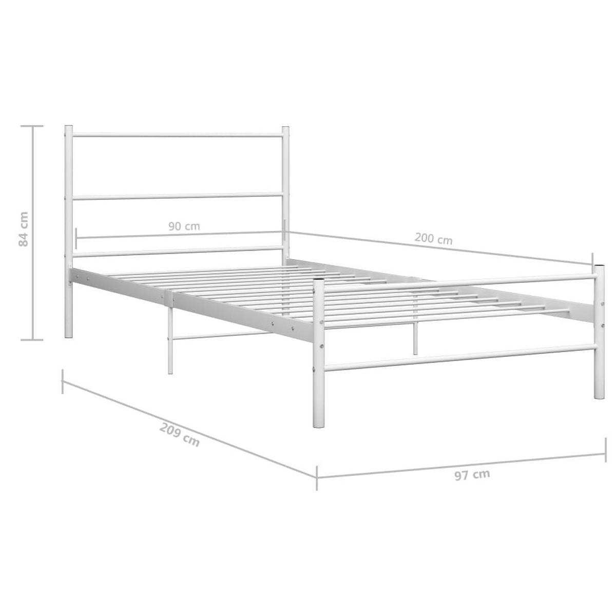 METALLBETT Hickey 97/209 cm - Weiß, Metall (90/200cm) - Nettlife