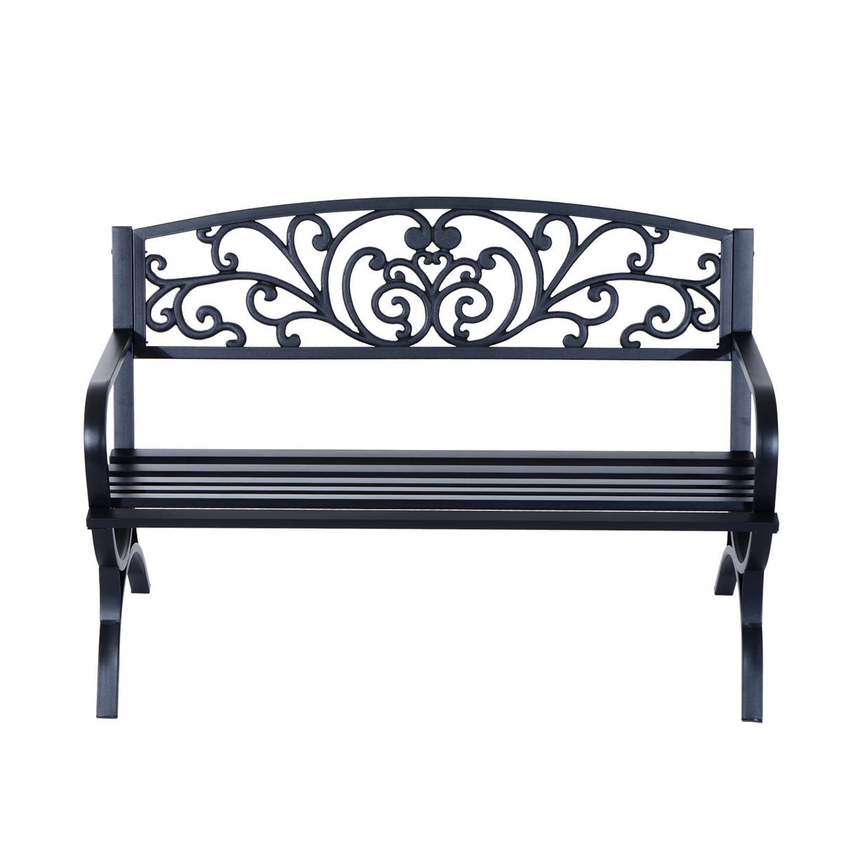 GARTENBANK DE-17748 Schwarz - Schwarz, Metall (127/85/60cm) - ComfortXL