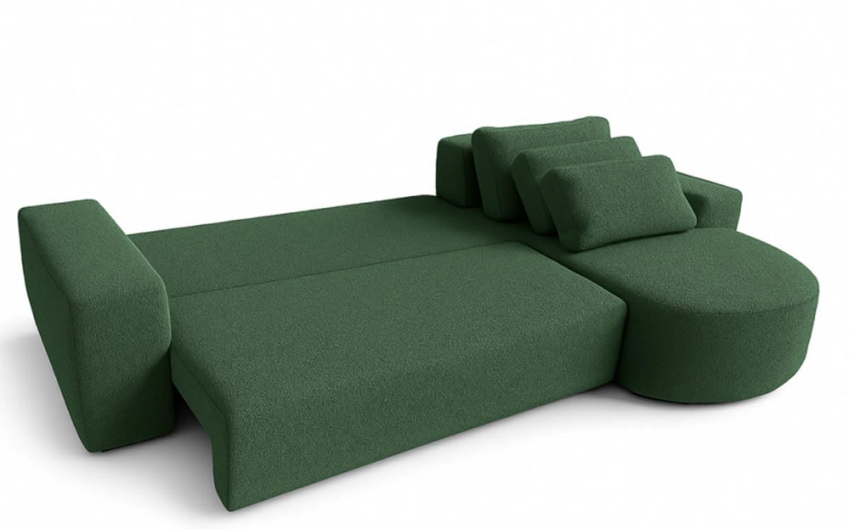 ECKSOFA Flaschengrün Vello Mit Schlaffunktion Rechts - Grün, Textil (165/270cm) - Sepro Meble