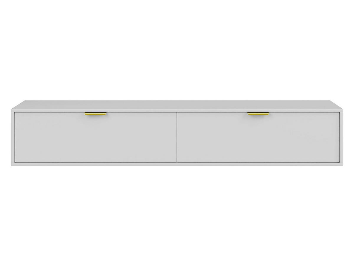 TV-LOWBOARD Senna 175 - Goldfarben/Weiß, Holzwerkstoff/Metall (175/35/33cm) - MIRJAN24