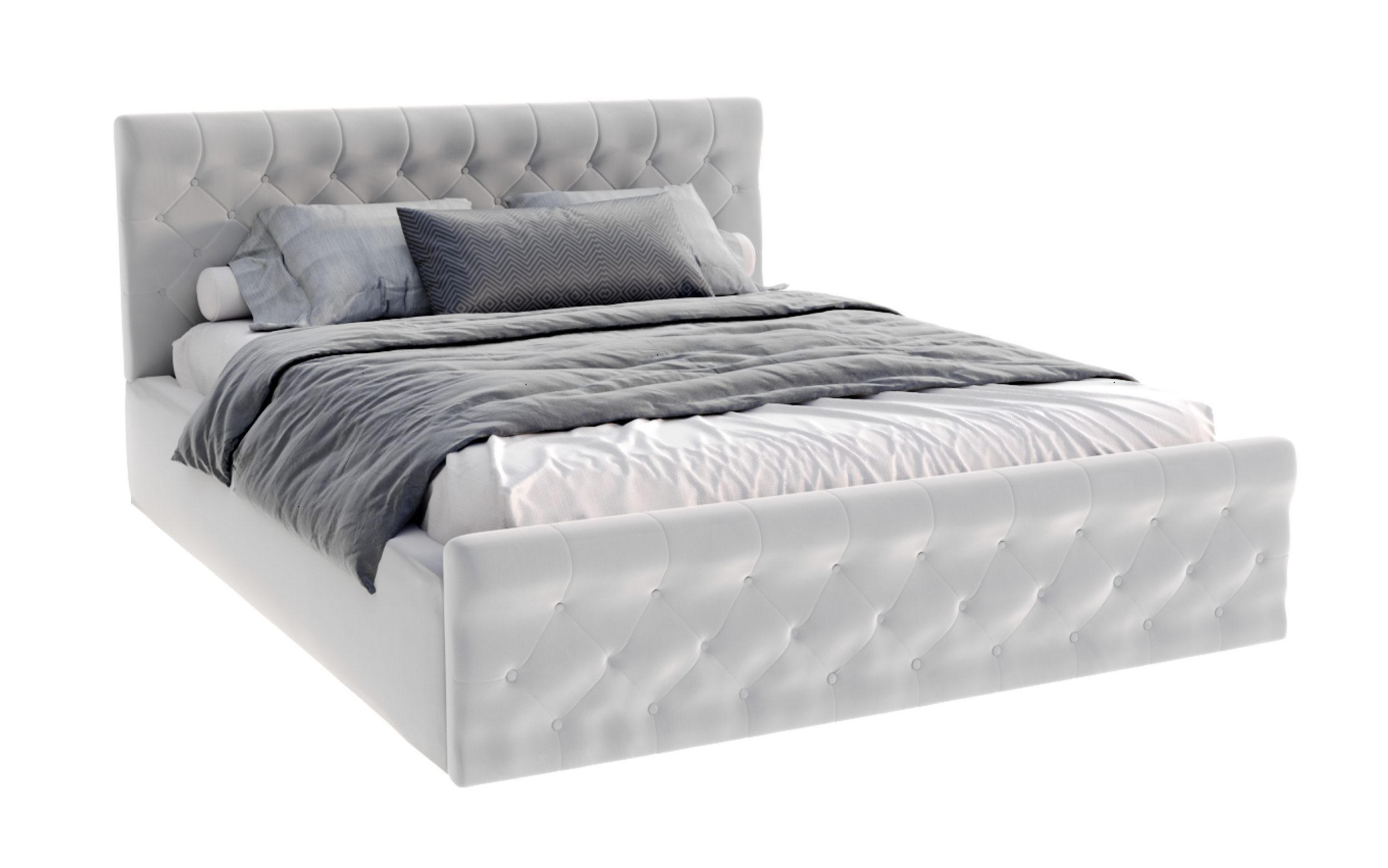 POLSTERBETT PARADISE grau - Birkefarben/Grau, Holzwerkstoff/Metall (160/200cm) - FDM
