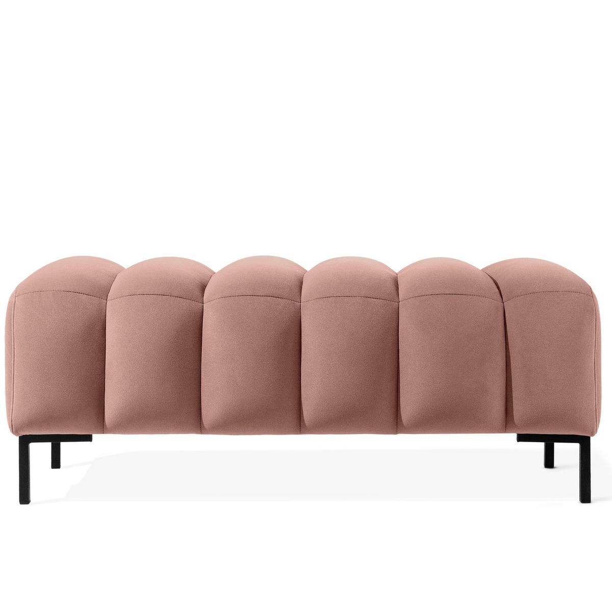 SITZHOCKER Polsterhocker PECCO, Veloursstoff - Beige/Schwarz, Holz/Textil (120/50/50cm) - KONSIMO®