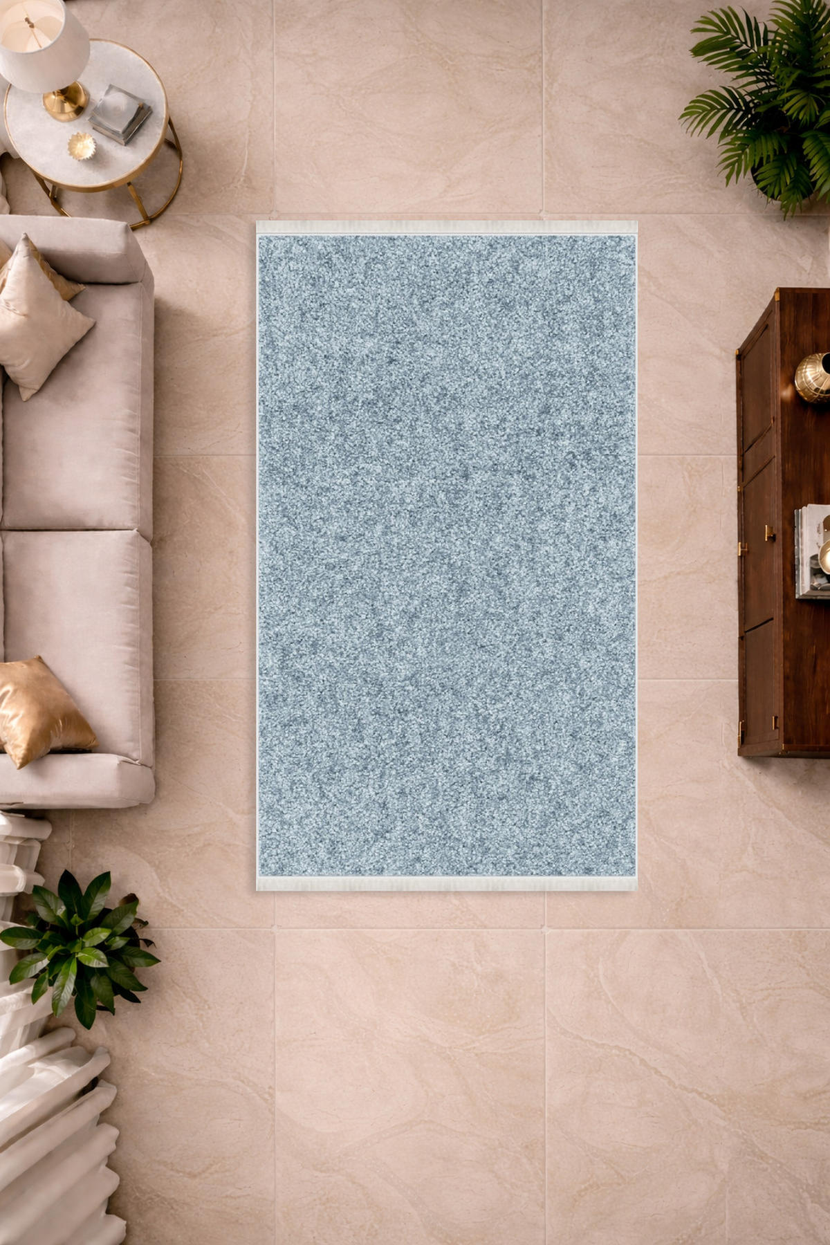 FLACHTEPPICH Wohnzimmer Läufer 80/150cm BLAU - Hellblau, Textil (80/150cm) - ROLFNERS