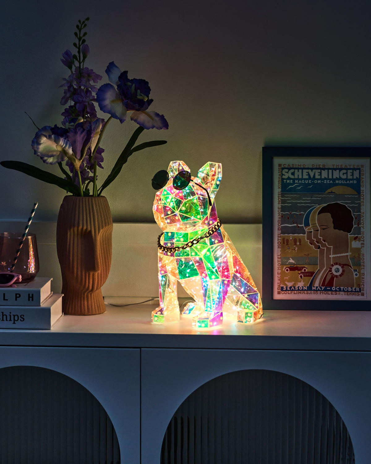 LED-DEKORATION Hund Bunt Jonku - Multicolor, Kunststoff (21/22/33cm) - Beliani