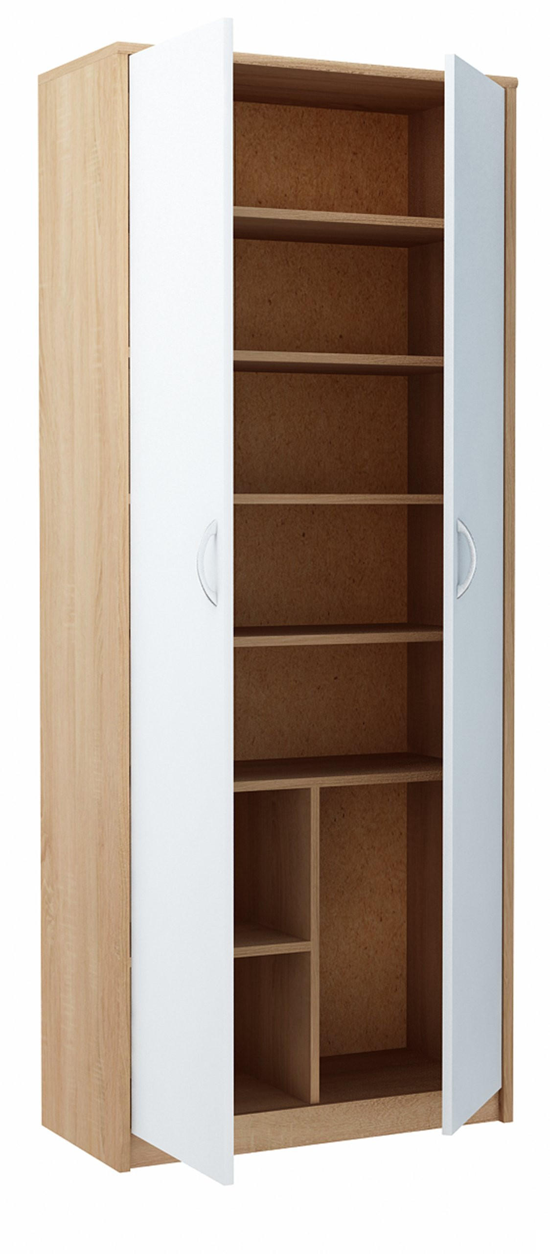BÜCHERREGAL R4 Sonoma Eiche-Weiß 74/35/180 cm - Weiß/Sonoma Eiche, Holzwerkstoff (74/180/35cm) - Matkam Möbel