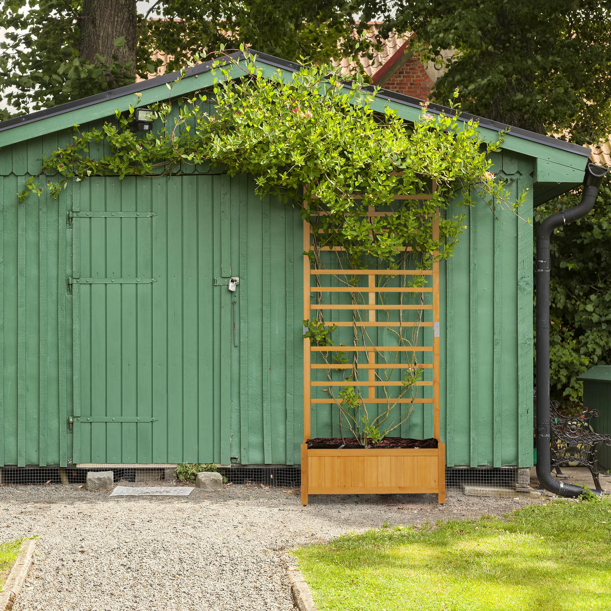 RANKGITTER - Hellbraun, Holz/Kunststoff (71/171/31.5cm) - Relaxdays