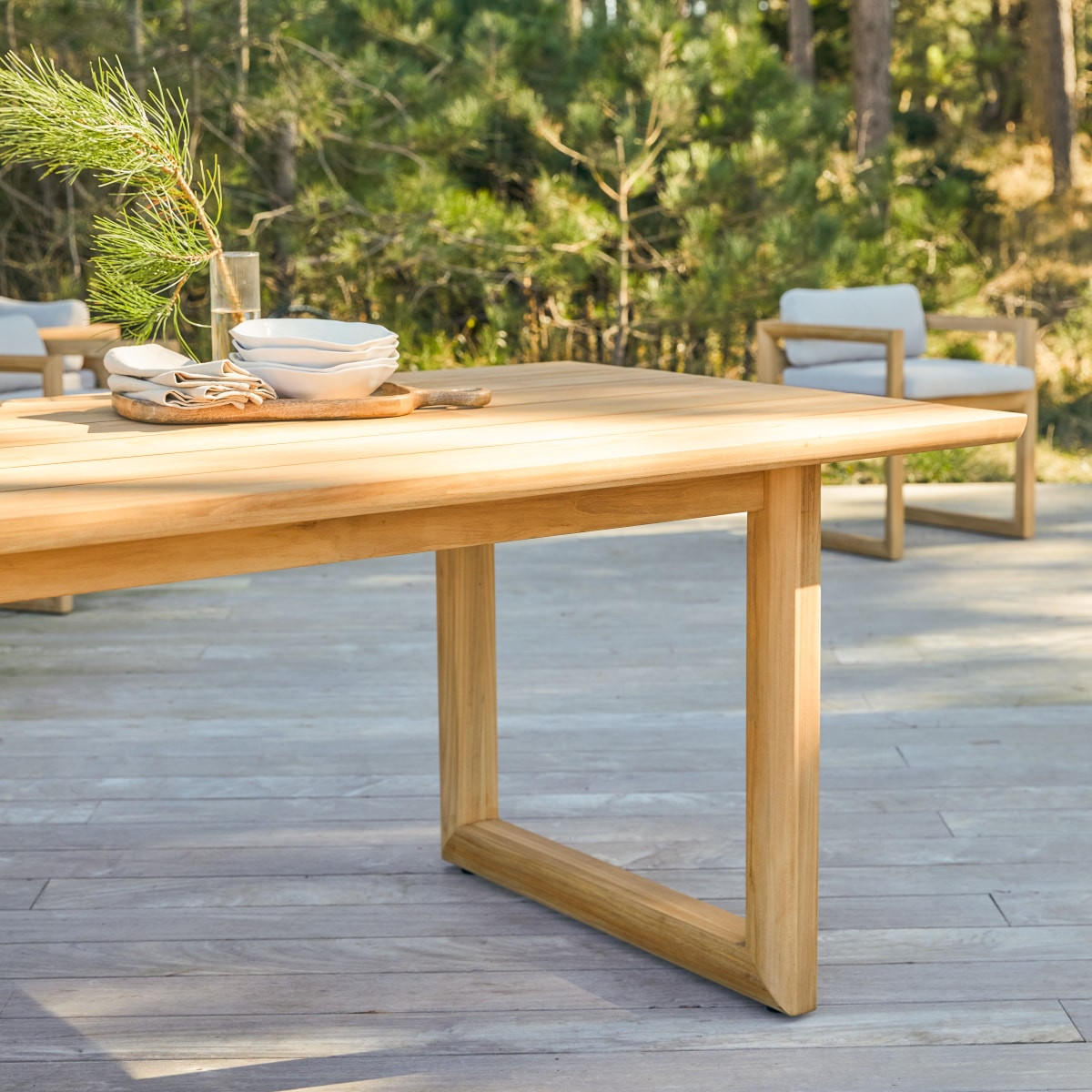 GARTENTISCH Noah Natur aus Teak - Naturfarben, Holz (102/244/76cm) - Tikamoon
