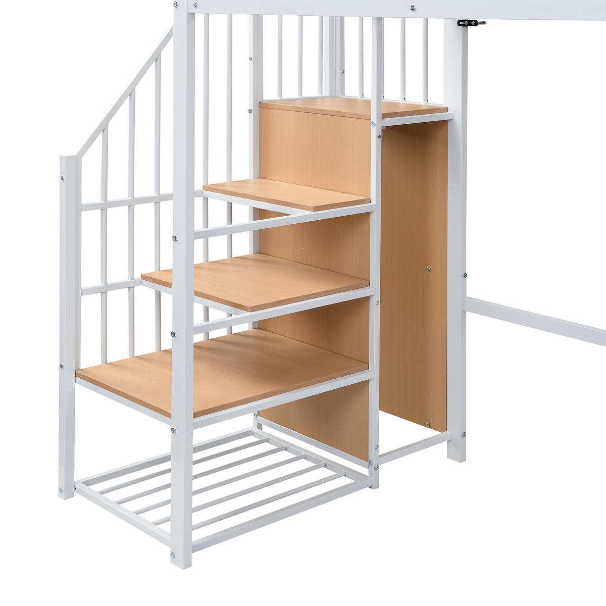 HOCHBETT Eisen MDF 90/200 cm Weiß, Natur - Ahornfarben/Weiß, Holz/Metall - Raumix