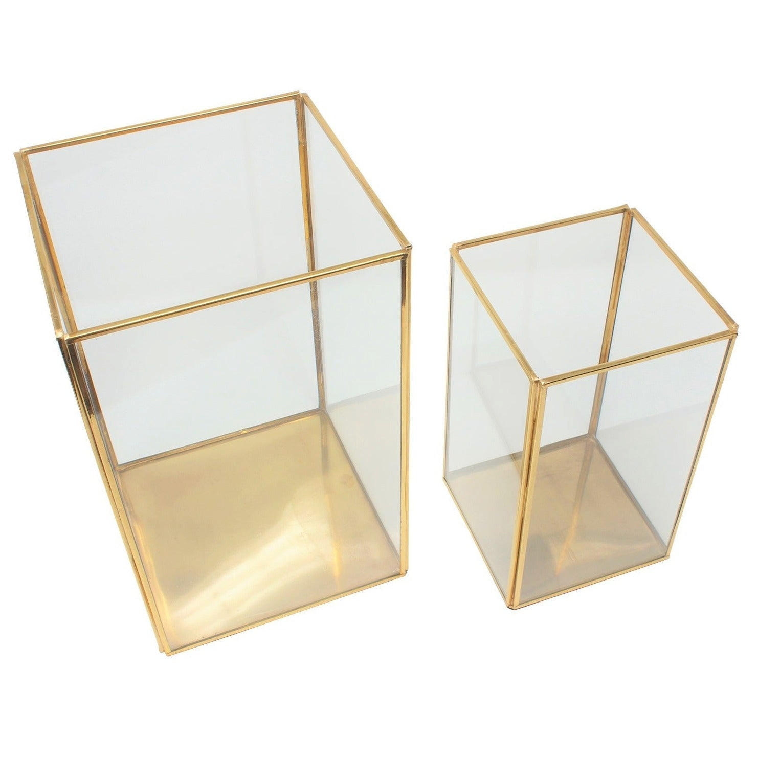 LATERNE Batu 2er Set aus Eisen in Gold - Goldfarben, Metall (16/27/16cm) - LaLe Living