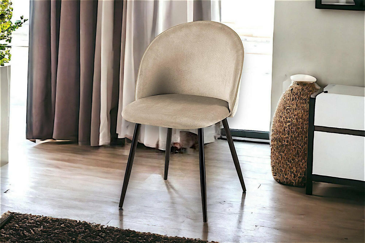 STUHL Beige 535/505/815 cm - Schwarz, Metall (50.5/81.5/53.5cm) - DMORA