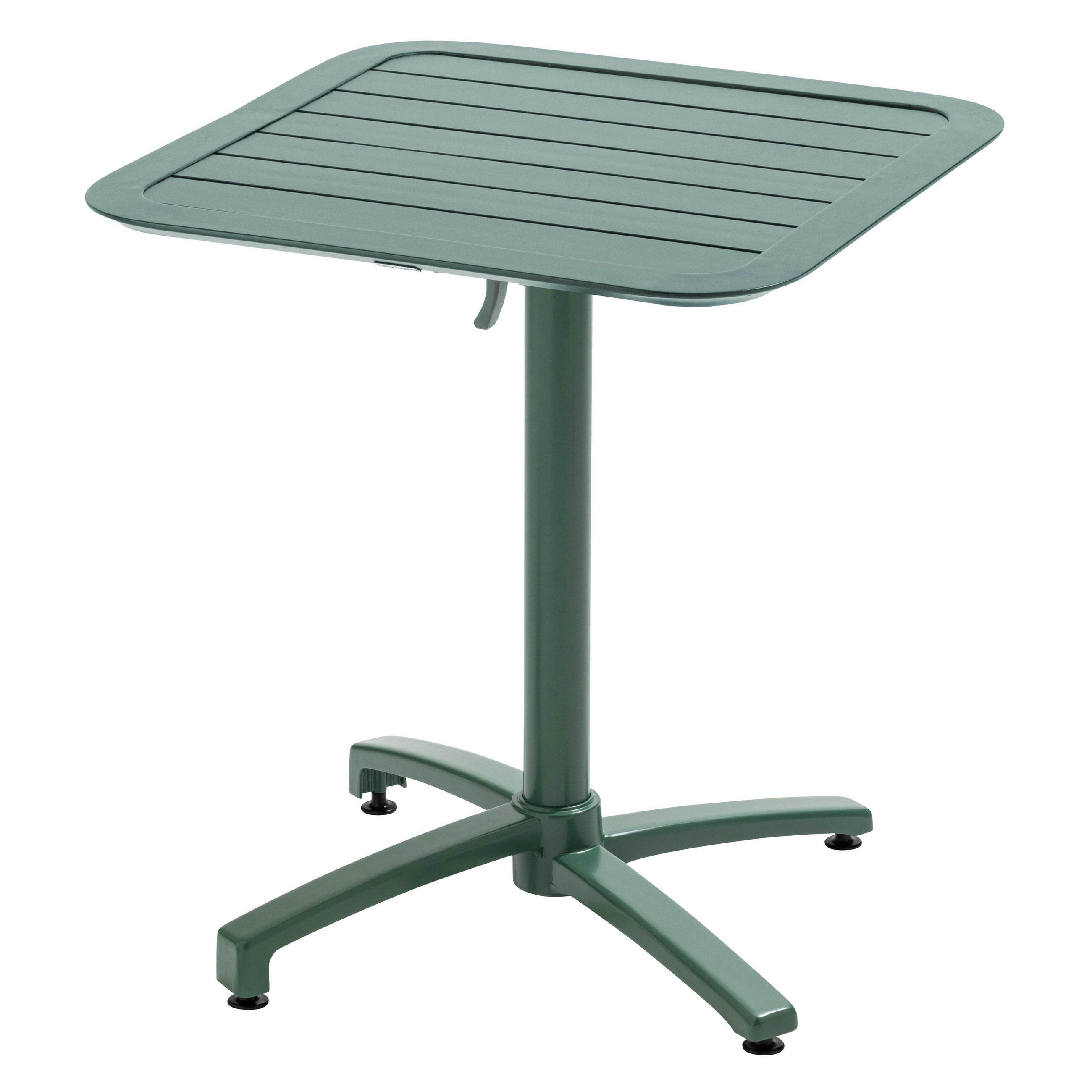 TERRASSENTISCH 70 X 70 cm, Dunkelgrünen - Grün, Metall (70/70/72cm) - Oviala