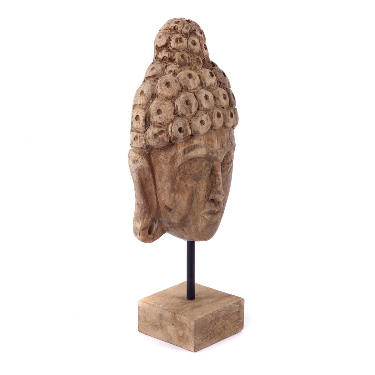 SKULPTUR Buddha Bali Mangoholz, auf Sockel naturfarben - Naturfarben, Holz (20/49/19cm) - CREEDWOOD