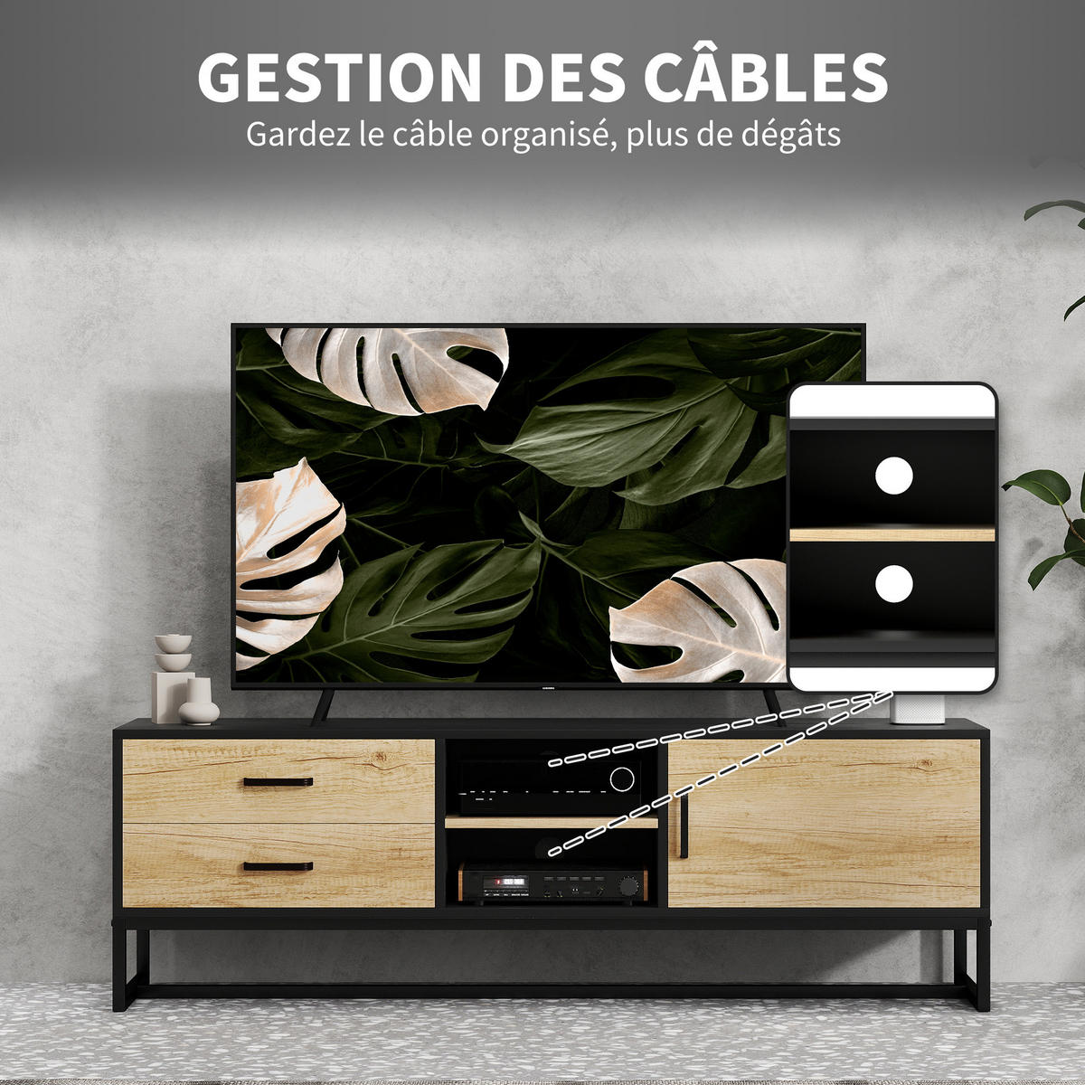 TV-MÖBEL Braun 1 Stück - Braun, Holzwerkstoff (140/45/35cm) - GiPP