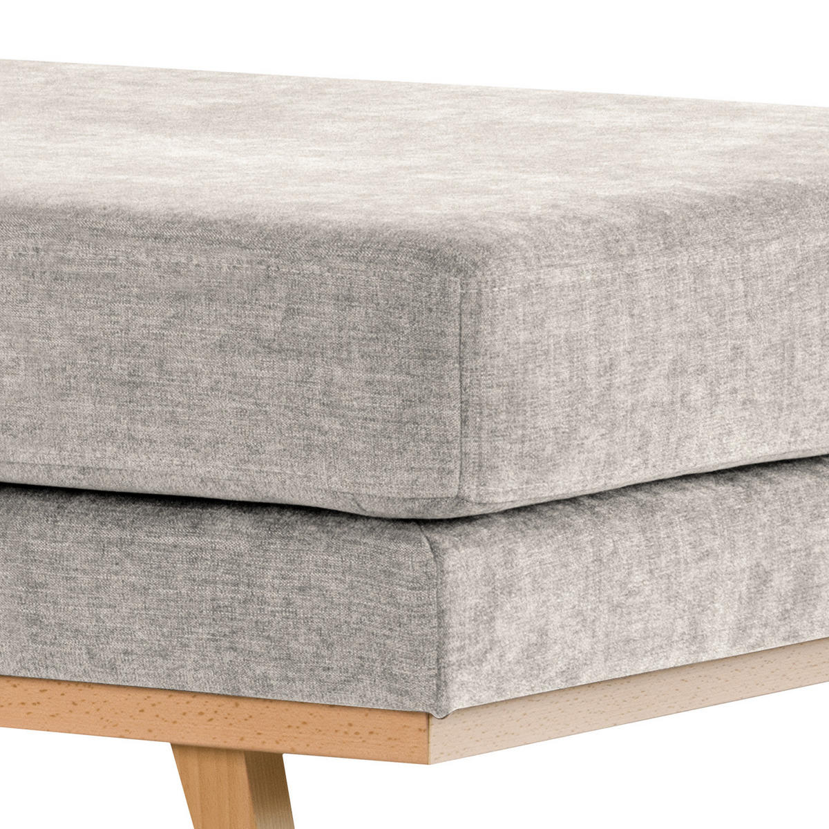 POLSTERHOCKER - Buchefarben/Grau, Buchenholz/Textil (85/43/60cm) - home24