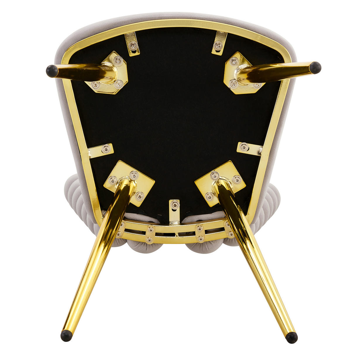 STUHL-SET DE-36763 2 Stück mit dreieckigem Ausschnitts-Rückenlehne Hellgrau - Hellgrau, Metall (44/85/45cm) - ComfortXL