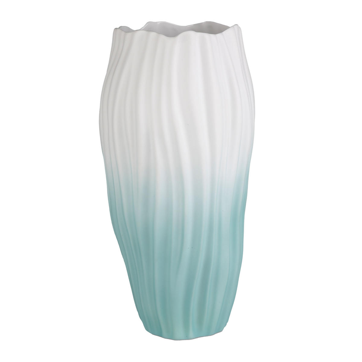 VASE Spirulina, Biskuit-Porzellan, türkis, 40 cm - Grün, Keramik (40cm) - Goebel