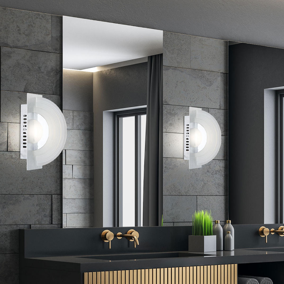 LED WANDLEUCHTE Aluminium Chrom Silber - Silberfarben, Glas (7/13.2/20cm) - Globo Lighting