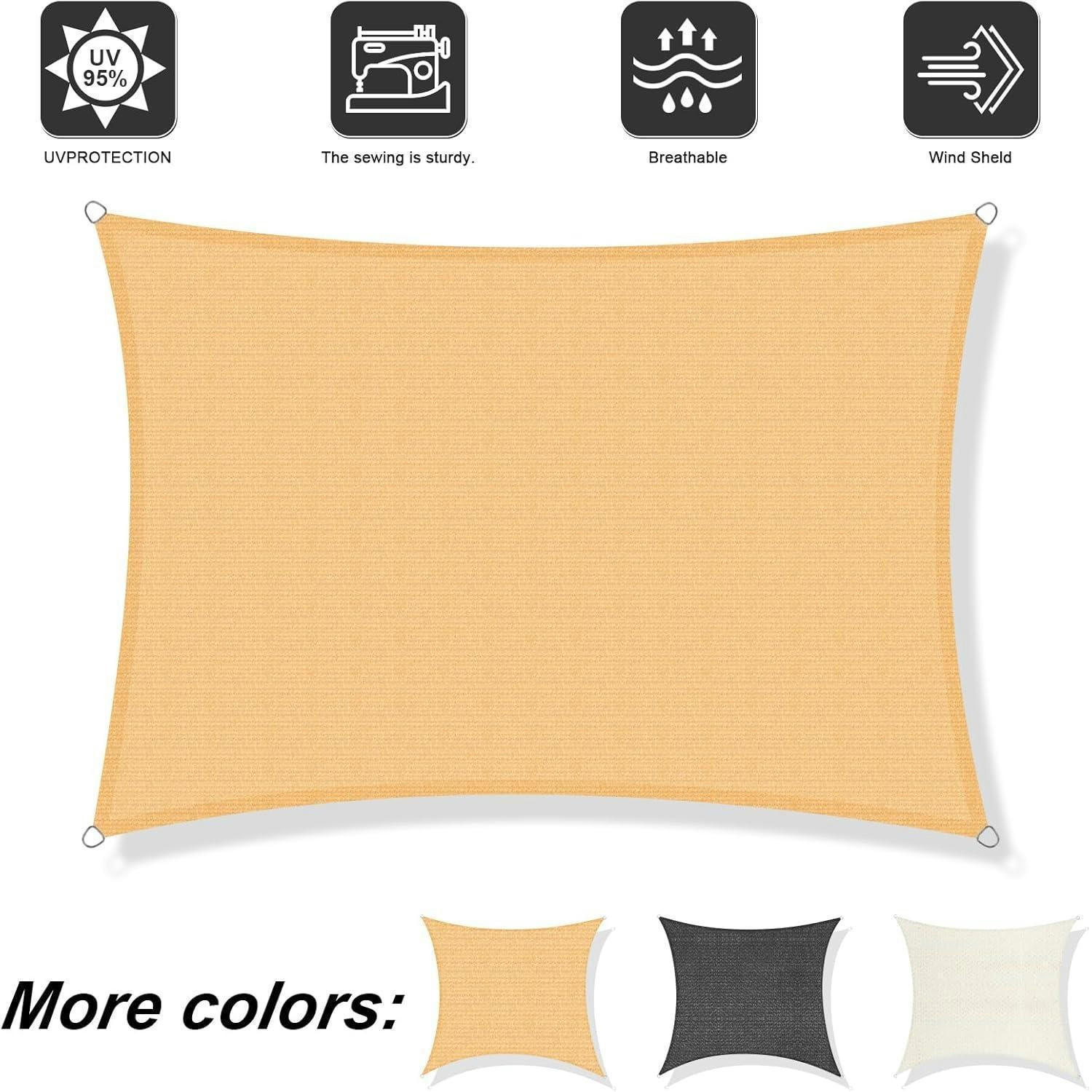 SONNENSEGEL 300 x 300 cm HDPE Sand - Sandfarben, Textil (20/30cm)