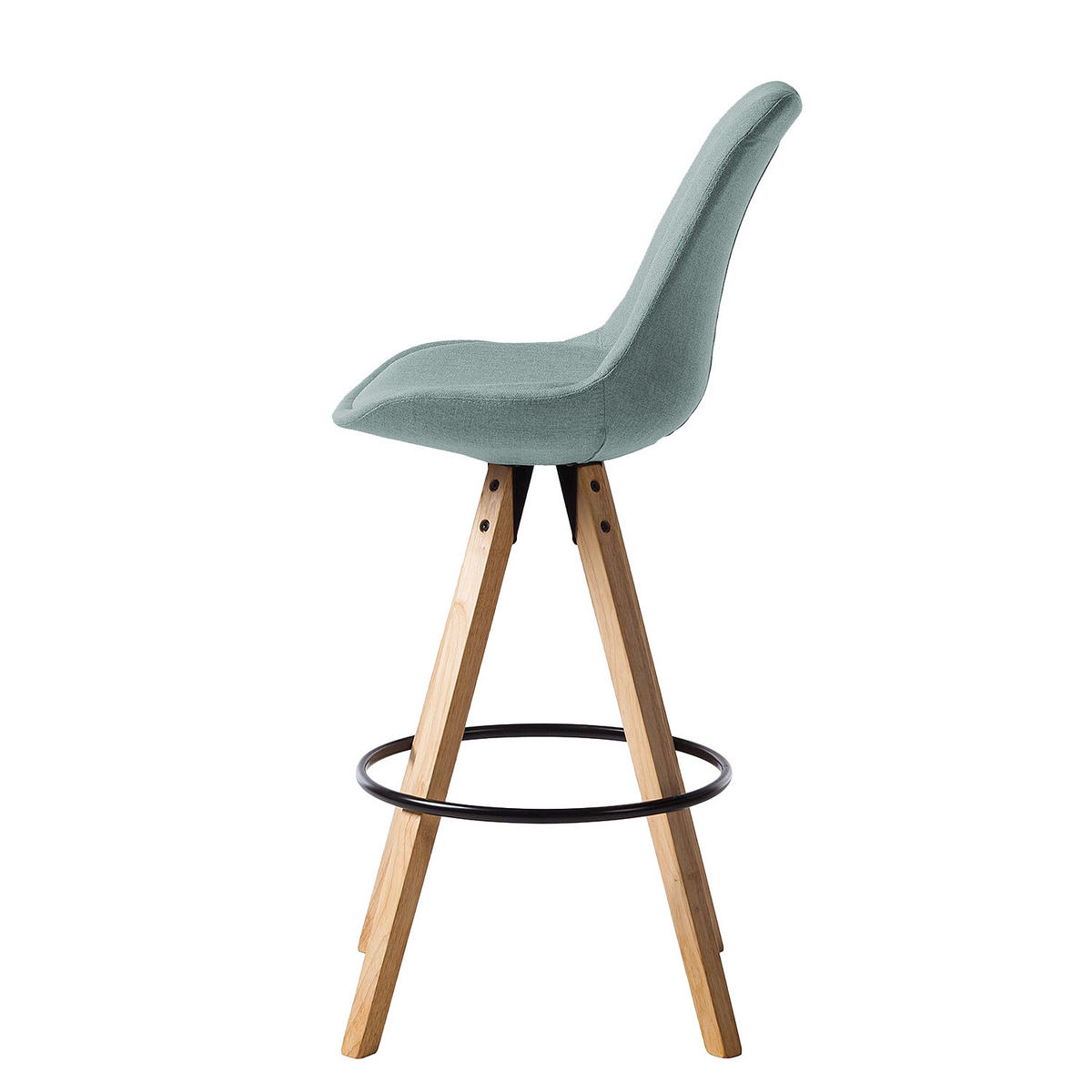BARSTUHL-SET - Mintgrün/Grau, Holz/Textil (49/112/55cm) - home24