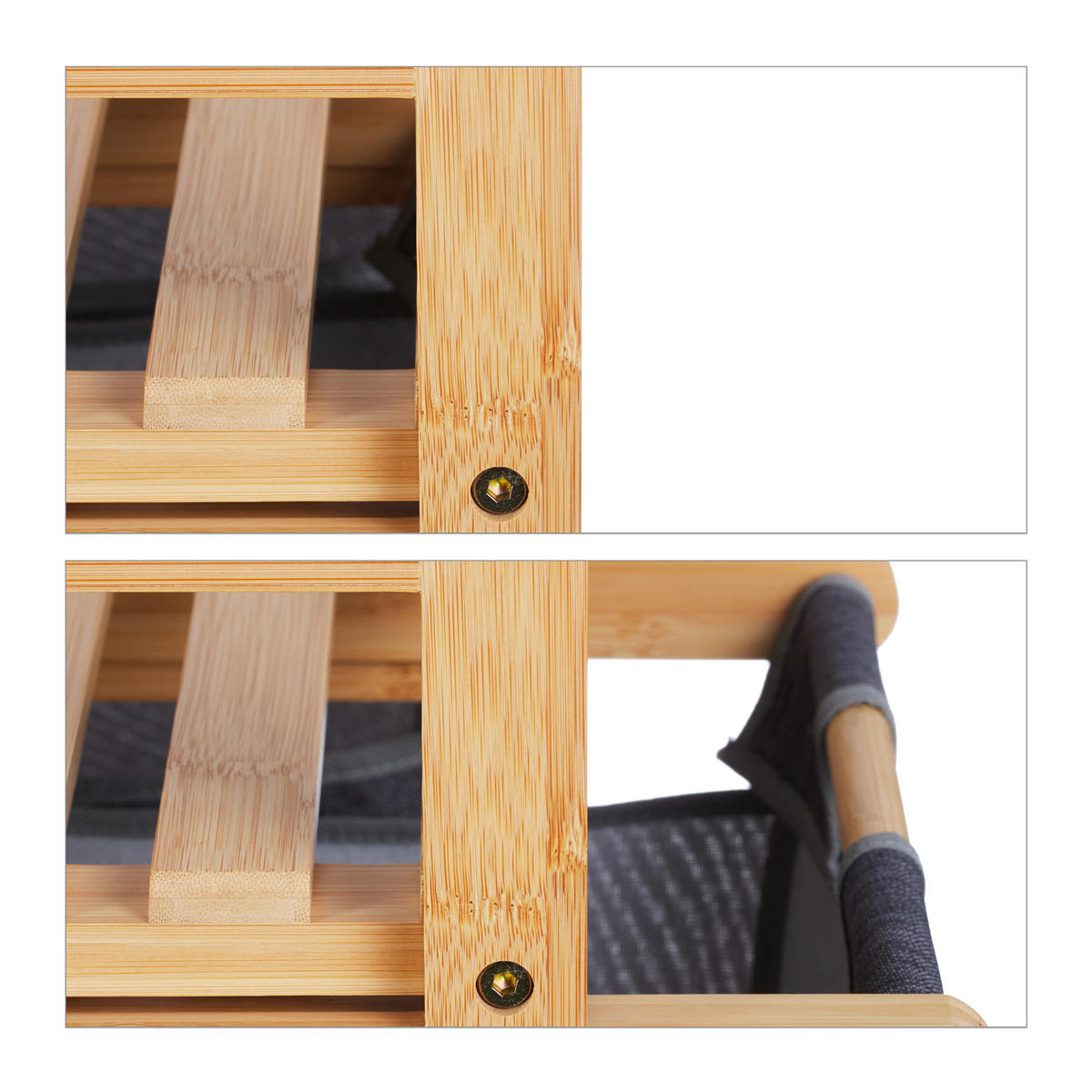 WÄSCHEKORB - Multicolor, Holz/Textil (64/73/33cm) - Relaxdays