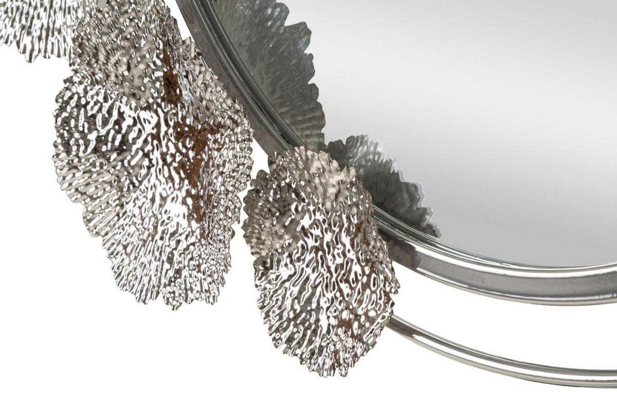 WANDSPIEGEL Kandi, silberfarben, Metall und Spiegelglas, 85 x 7 x 80,6 cm - Silberfarben, Glas/Metall (85/80.6/7cm) - Mauro Ferretti