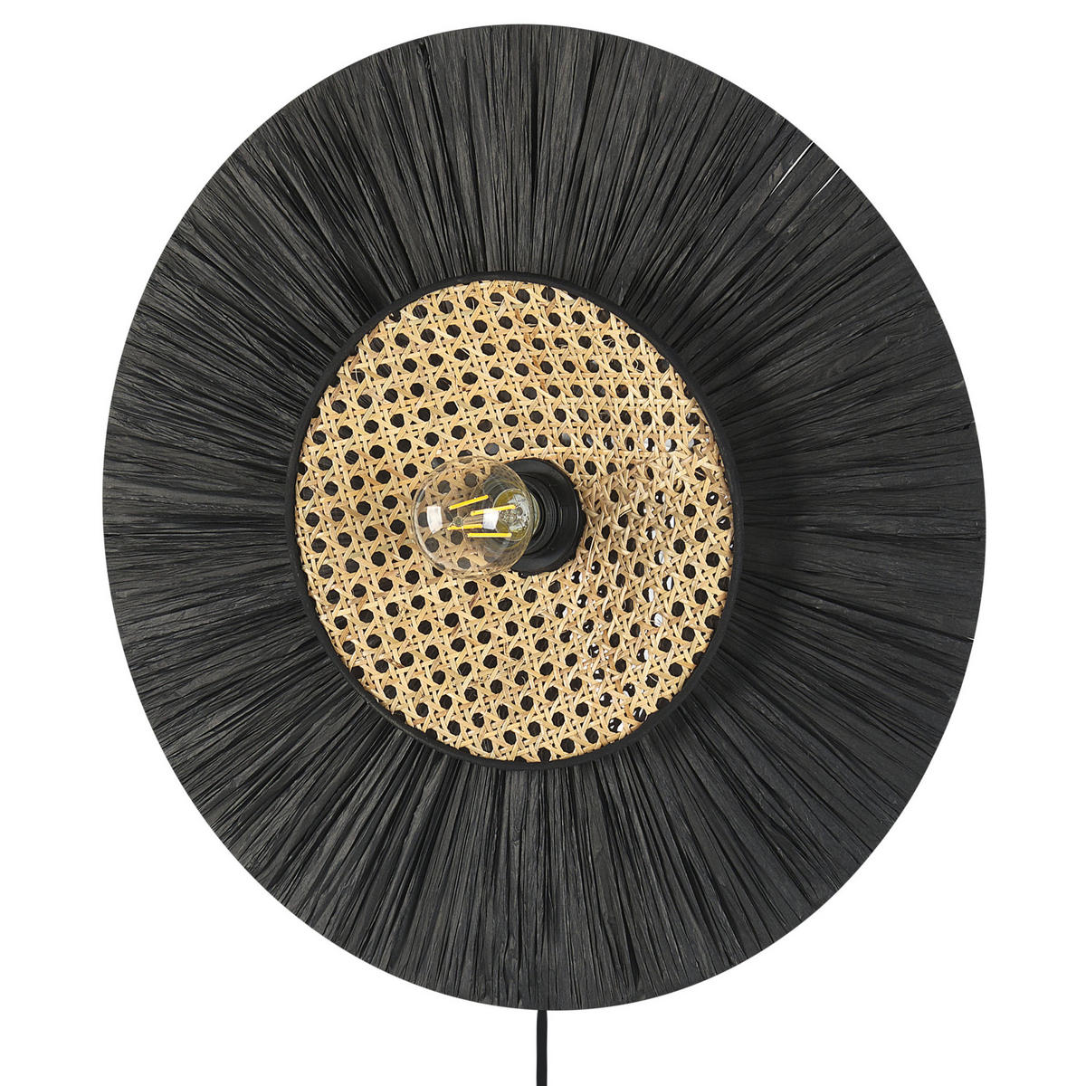WANDLEUCHTE Yaapi 50x50x12 cm - Schwarz, Papier (50/50/12cm) - Beliani
