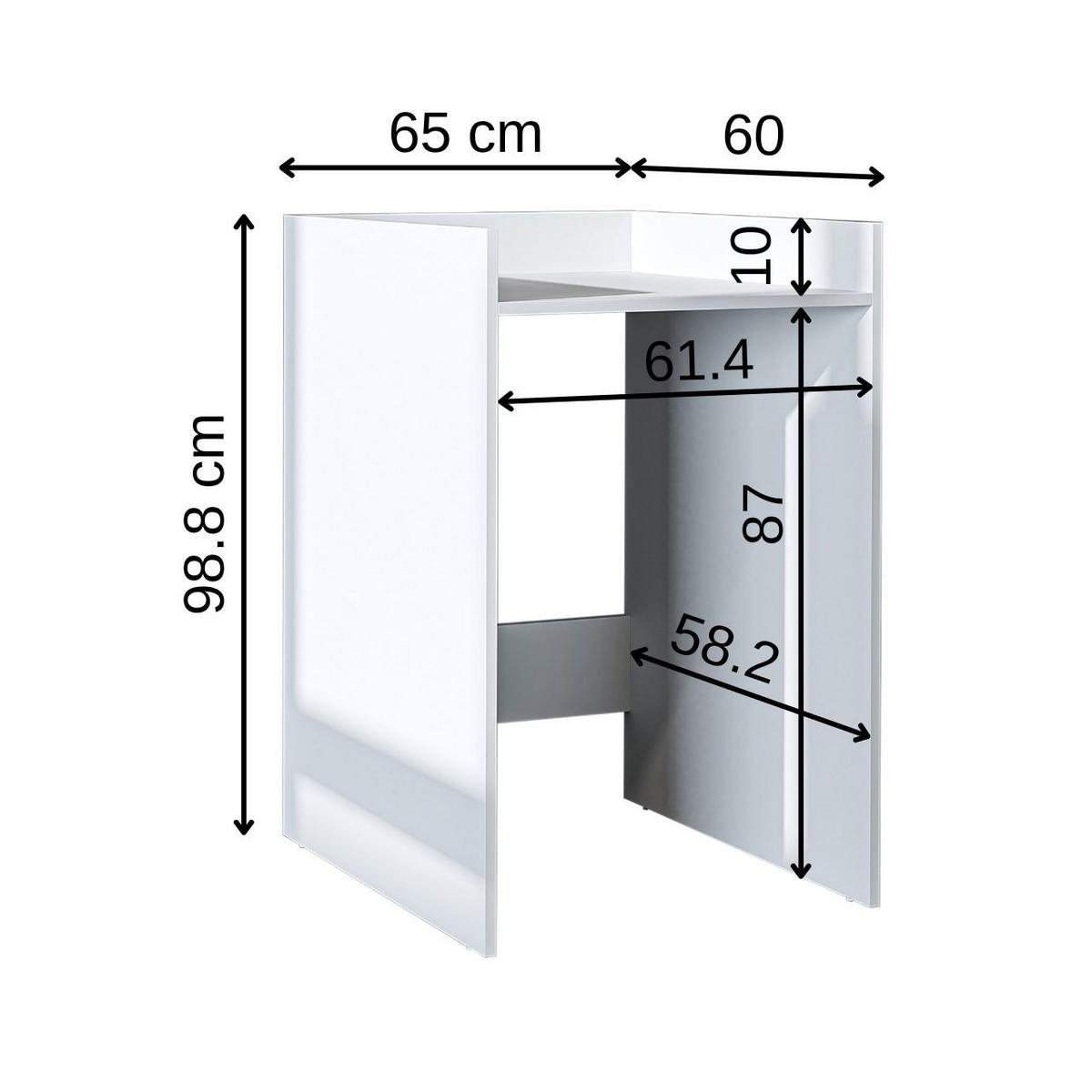 WASCHMASCHINENSCHRANK DERIN-I 65cm Breit, 99cm Hoch - Weiß, Holzwerkstoff (65/99/60cm)