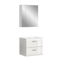 BADKOMBINATION Ice 60x185x46 cm weiß Hochglanz MDF 2tlg. - Weiß, Holz (60/185/46cm)