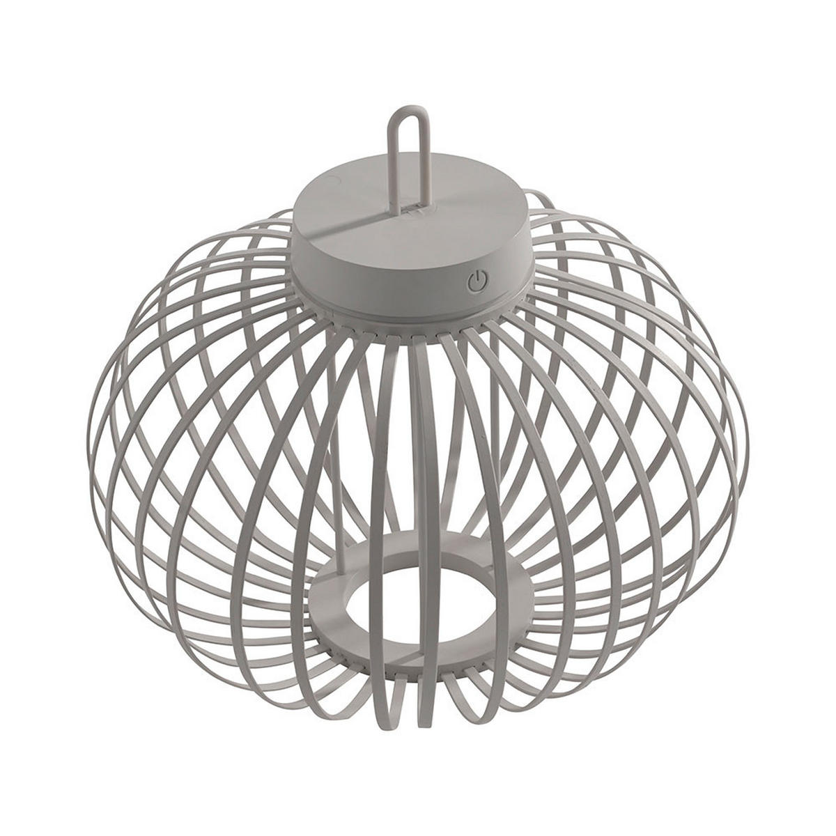 TISCHLEUCHTE GABBIA, greige, LED, Akku, Touchdimmer, Ø 36 cm - Beige, Holz (36/36/33cm)
