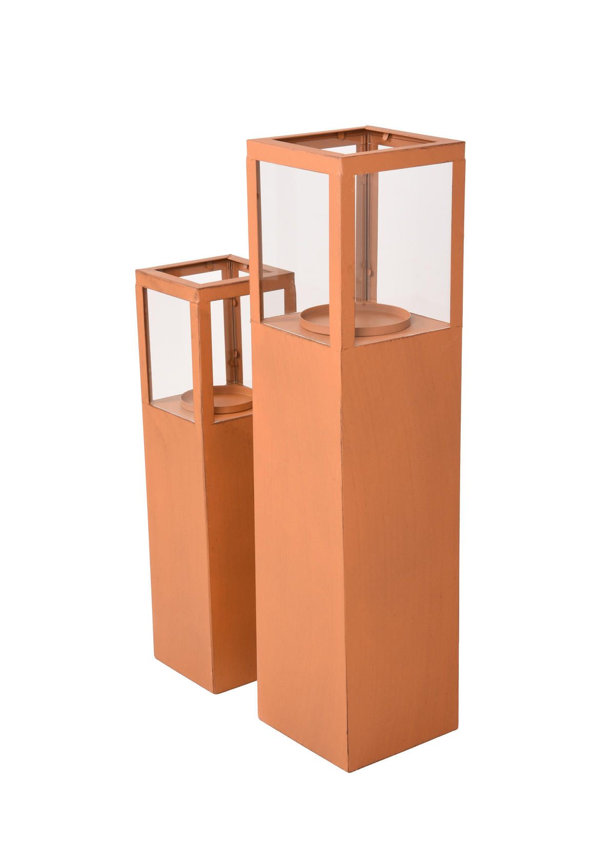 KERZENSTÄNDER Sofia 2er Set Metall Rostfarben 74x18x18cm - Rostfarben, Metall (18/74/18cm) - DELUKE