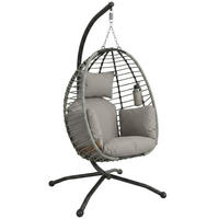 HÄNGESESSEL Grau 110.0/100.0/188.0 cm - Grau, Metall (100/188/110cm)