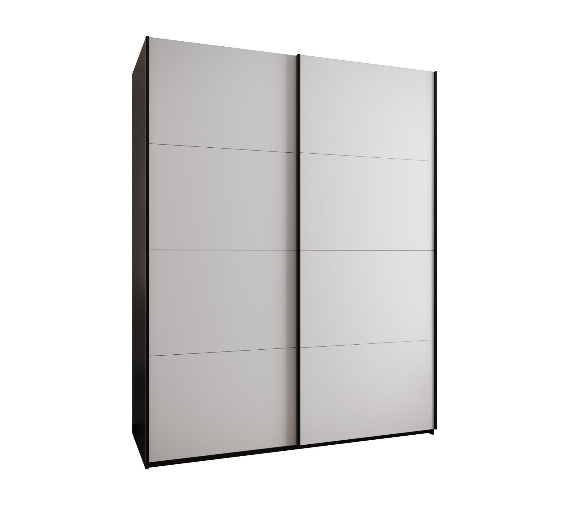 SCHWEBETÜRENSCHRANK 245,5/190/64 2-türig - Schwarz/Weiß, Holz/Metall (190/245/64cm) - Abiks Möbel