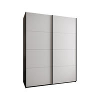 SCHWEBETÜRENSCHRANK 245,5/190/64 2-türig - Schwarz/Weiß, Holz/Metall (190/245/64cm) - Abiks Möbel