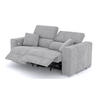 SOFA QUARTZ 3-Sitzer mit 2 Relaxfunktionen, hellgrau - Silberfarben/Hellgrau, Holzwerkstoff/Textil (204/80/102cm) - Courtois Laville