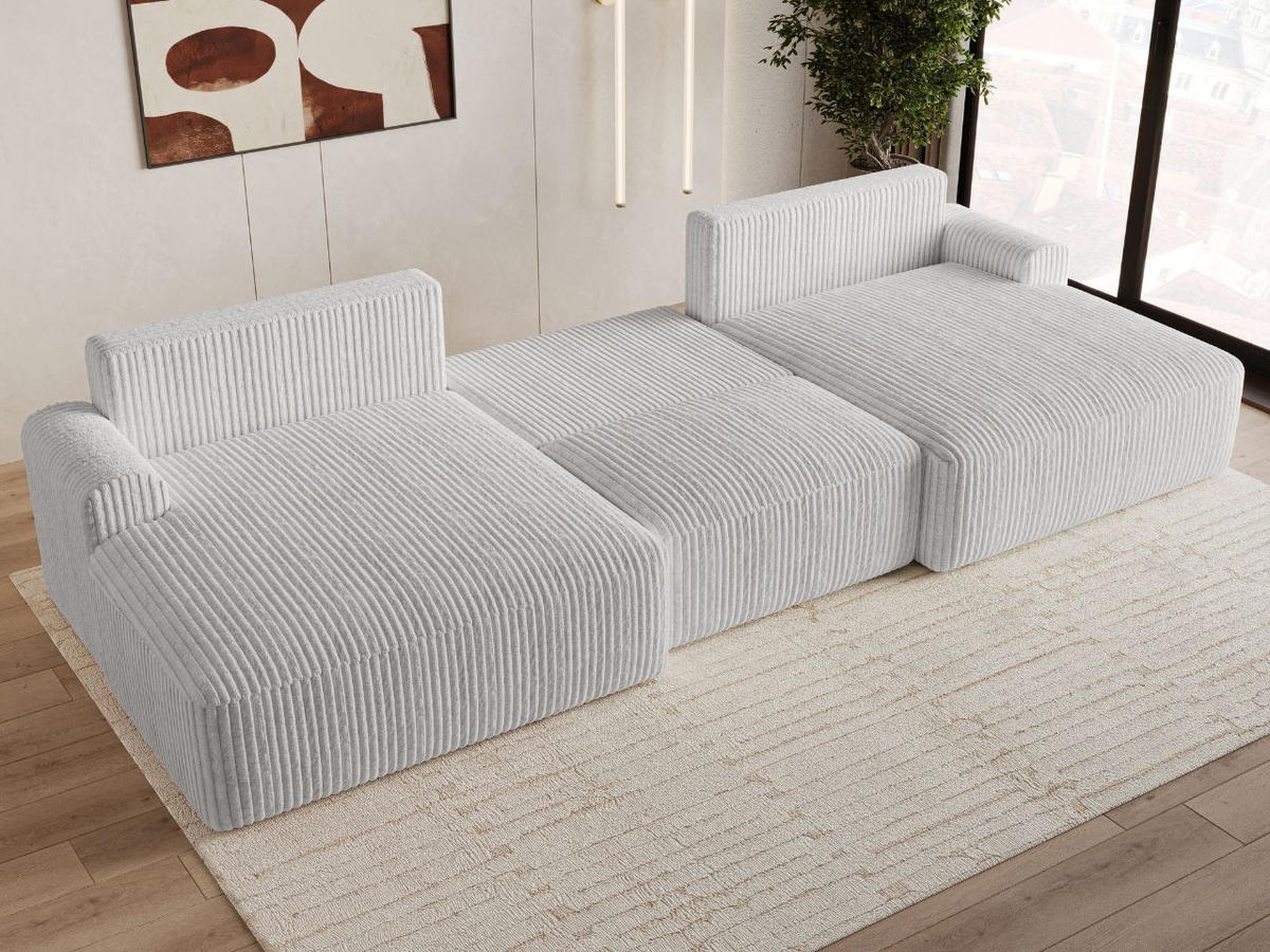 ECKSOFA U Serene Grau - Grau, Holz/Textil (391/145cm) - Graingold