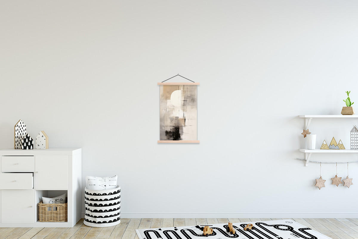 POSTER Abstrakt - Kunst - Grau 40x60 cm - Hellgrau, Textil (40/60/0.15cm) - MuchoWow