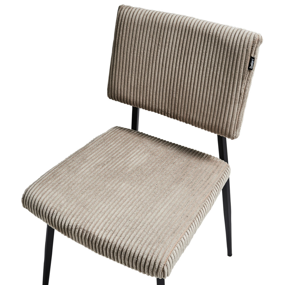ESSZIMMERSTUHL 2er-Set Taupe Sturgis - Taupe/Schwarz, Textil (47/87/54cm) - Beliani