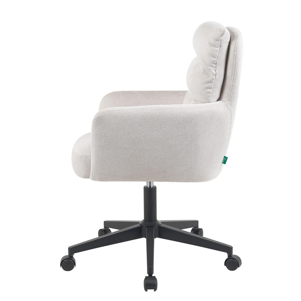BÜROSTUHL Mika-Riko - Creme/Schwarz, Textil/Metall (59/91/66cm) - DUBI Möbel