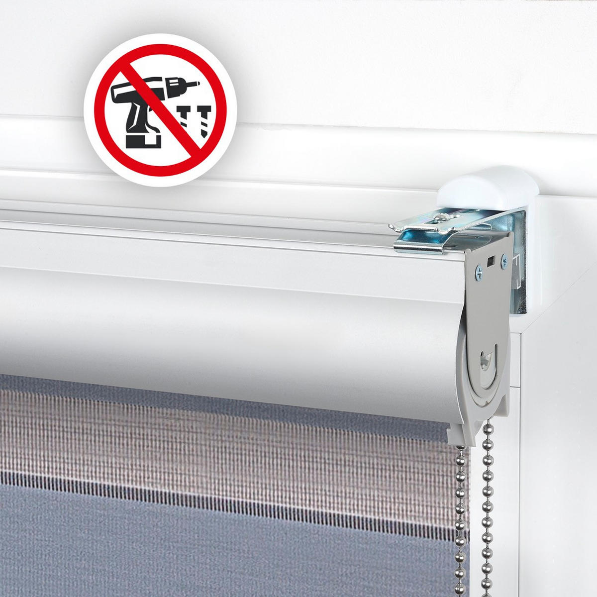 TAG-UND-NACHT-ROLLO Plus Easyfix Texture Grau 80x250 - Grau, Kunststoff (80/250/1cm) - STORESDECO