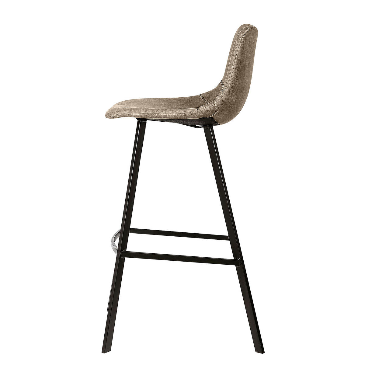 BARSTUHL - Stahl, 2er-Set - Beige/Grau, Textil (44/104/55cm) - home24