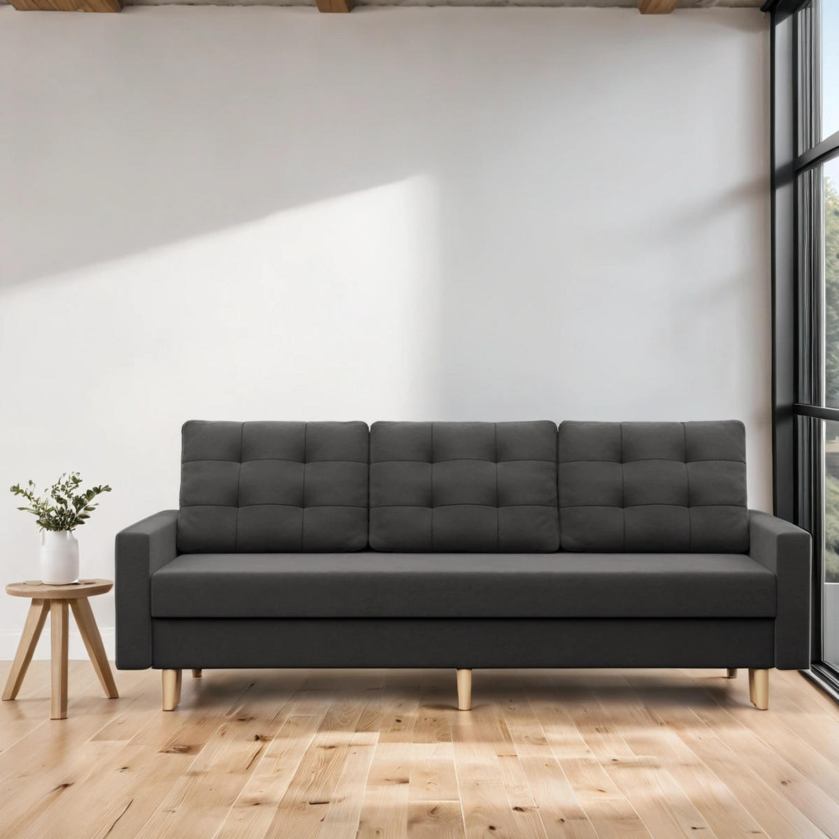 SOFA Blank grau 212/88/92 - Grau, Textil (212/88/92cm) - SIMKAM Furniture