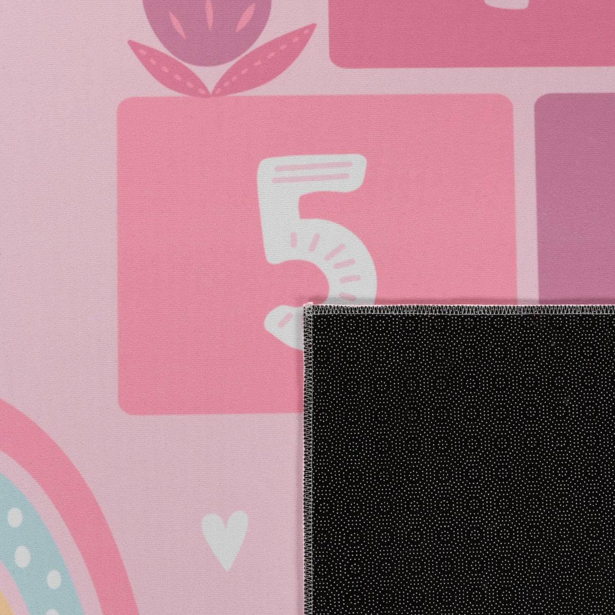 KINDERTEPPICH waschmaschinenwaschbar Prinzessinnen‑Hüpfkästchen‑Muster Kinderzimmer schmutzabweisend Pink Rechteckig 160x220 - Rosa, Textil (160/220cm) - KADIMA DESIGN