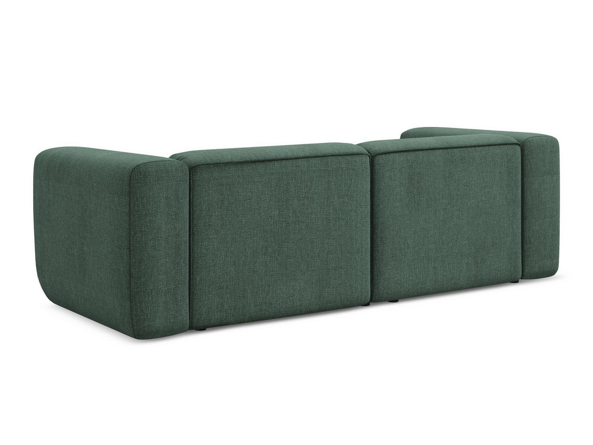 3-SITZER SOFA Chenille Stoff Grün - Schwarz/Grün, Kunststoff/Textil (228/70/89cm) - Makamii
