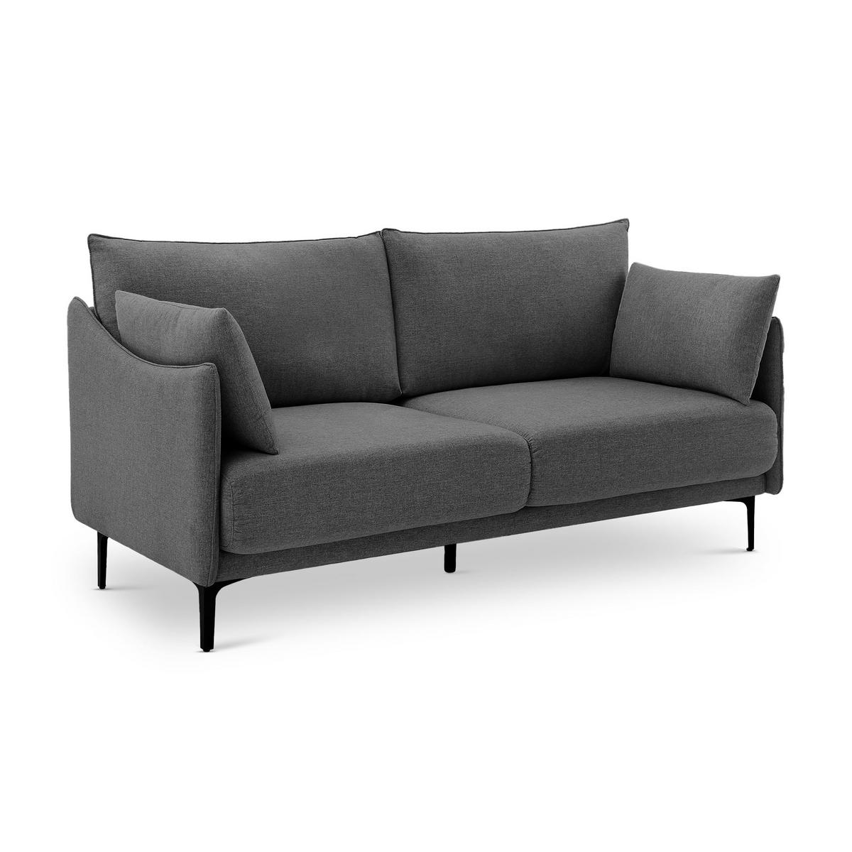 2-SITZER-SOFA Sasha industrielles aus dunkelgrauem Stoff - Dunkelgrau/Schwarz, Holzwerkstoff/Textil (173/86/85cm) - Sicaan