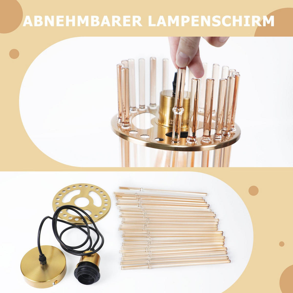 PENDELLEUCHTE ARNSBERG Ⅲ 16/10/150 cm - Goldfarben, Metall (16/10/150cm) - Nettlife